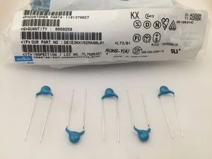 (250 pcs) DE1E3KX152MA4BL01 – Murata, .0015uF 250vac, Safety Disc Capacitor - Bild 1 von 1