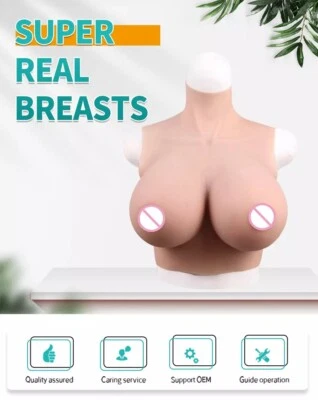 Pecho de silicona para mujer formas realistas enorme relleno de algodón falso Foto 1 de 4