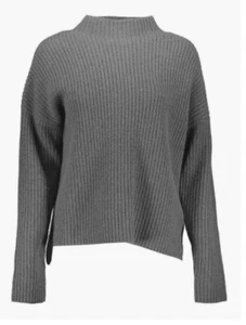 GANT Women's Light Grey Wool Rib Mock Neck Sweater $185 NWT - Picture 1 of 2
