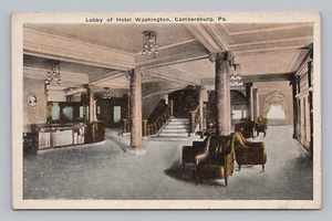 Postcard Lobby of Hotel Washington Chambersburg Pennsylvania - Picture 1 of 2
