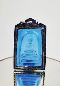 Colgante AMULETO Blue Phra Somdej Somdet LP Toh LEKLAI Kaew Cristal LuckWealth Win - Imagen 1 de 12