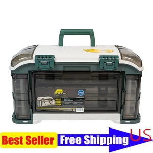 Outdoor Sports Angled Fishing Tackle Box Storage System Green 11.5oz Spacious - Picture 1 of 7
