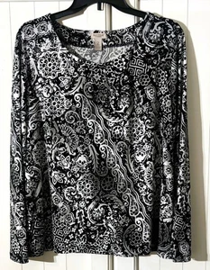 HÜBSCHES Chico's Easywear "Pasley Collage" Top - Gr. 2 / Misses L NEU - Bild 1 von 2
