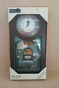 Casino Wanduhr 19x9,5 hängend Roulette Tisch Schatten Box NEU DesignStile Geschenk - Bild 1 von 14