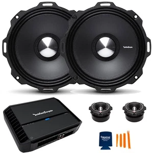 Rockford Fosgate 2 PPS4-6 Midrange & 2 PP4-T Tweeters with P400X4 Amplifier - Picture 1 of 9