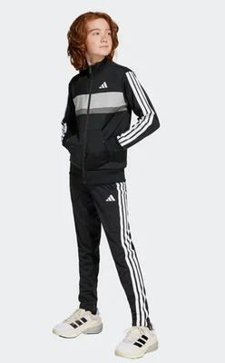 Tuta Unisex Adidas Essentials Tiberio 3-Stripes - Nero/Grigio - Immagine 1 di 4