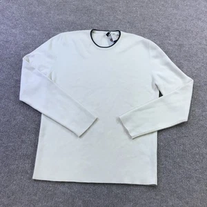 Ralph Lauren Pullover Herren Medium Weiß Schwarz Besatz Kaschmir Baumwolle Made Italy - Bild 1 von 15
