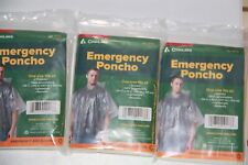 Coghlans Emergency Poncho 3 pack - 9173. 100% Waterproof. One size fits all 