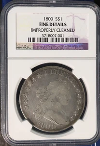 1800 Draped Bust Silver Dollar CERTIFIED NGC Fine Details - Picture 1 of 3