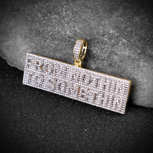 "FROM NOTHING TO SOMETHING" Men's Yellow Gold Over Real Silver Pendant + Chain