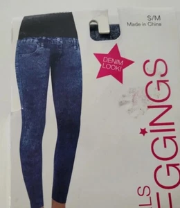 Girls No Name Brand Demin Blue Footless Leggings Size S/M - Picture 1 of 4
