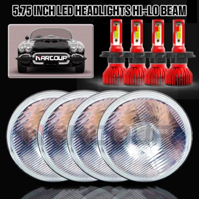 4PCS 5 3/4 5.75" LED Headlights HI/LO Beam for Buick Skylark 1961-1972 GS 455 Foto 1 de 4