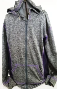 JGX-Womens Performance Hoodie Full-Zip Casual Jacket, 3XL XXXL, Gray - Picture 1 of 8
