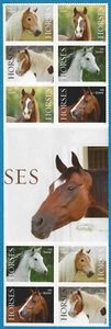 USA Sc. 5891-5 (F) Horses 2024 MNH block of 10 H gutter - Picture 1 of 1