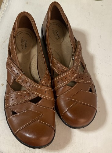 Mocassino slip on Clarks Ashland Spin Q scarpe in pelle taglia 9M