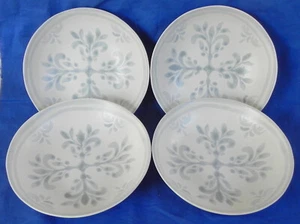 4 Pottery Barn "Chambray Tile" Stoneware Soup Bowls 8", Blue & White, Exc. - Picture 1 of 9
