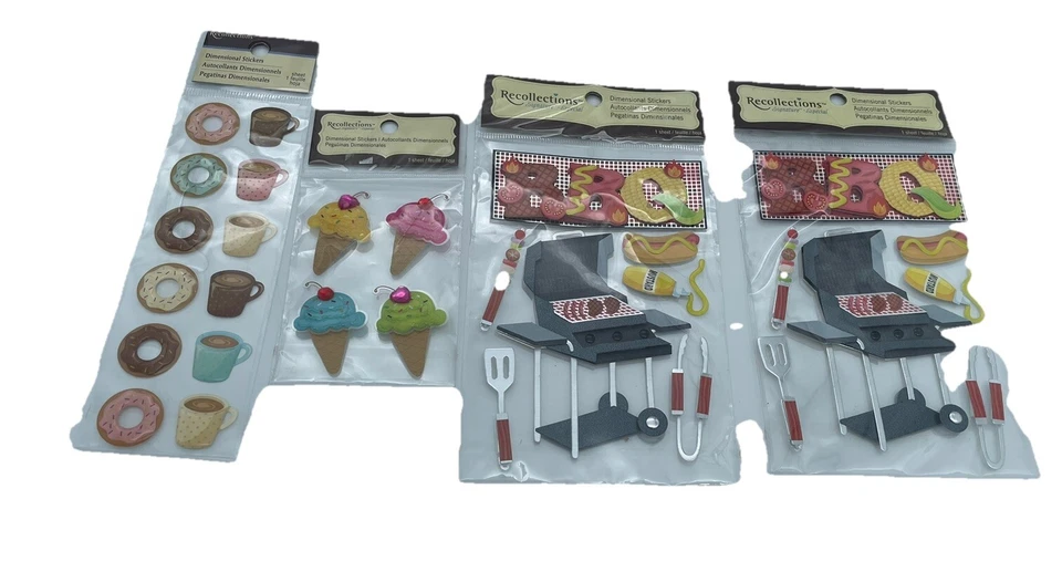 Recollections Dimensional Food&Cooking Scrapbook Stickers Lot Of 4 New Pkgs - Image 1 of 1