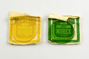 Vintage Nurex Green and Yellow 55mm Glass Filters - Picture 1 of 2