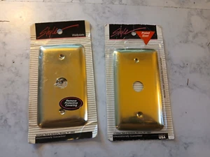 Vintage Brass Amertac Style Coax Wall Plates Single Cable Outlet Covers - Afbeelding 1 van 12
