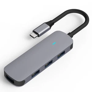 USB-C auf 4x USB-A Adapter Hub Splitter für Macbook etc. - USB 3.0 - Aluminium - Bild 1 von 8