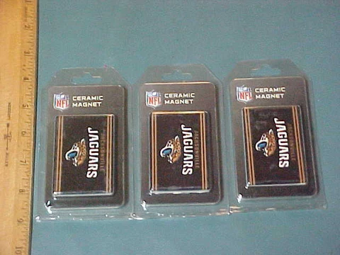 (3) JACKSONVILLE JAGUARS NFL Boelter Brand Team Logo Ceramic Refrigerator Magnet Cover