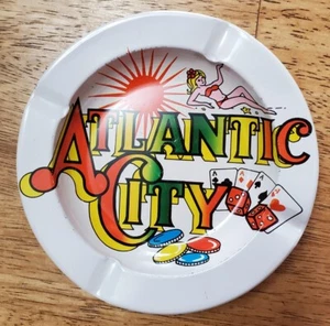 Atlantic City Metal Tin Tray Ashtray Trinket Souvenir Bowl - Picture 1 of 3
