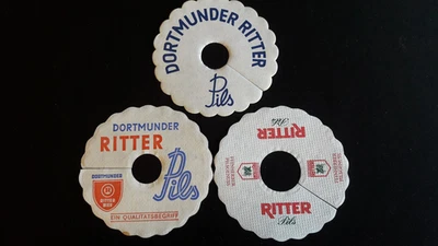 3 Pilsdeckchen Pilsrosetten Pilskragen Dortmunder Ritter Bier Brauerei - Bild 1 von 4