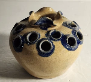 Vaso rana ceramica bicolore Colbalto Catawba - foro sulla parte superiore e 15 fori intorno - Foto 1 di 5
