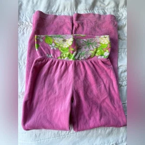 Lilly Pulitzer Girls Size 10 Pink and Green Terry Cloth Pants - Picture 1 of 11
