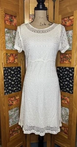Vintage 90s 80s Full Lace Dress Coquette Ethereal Romantic Cottage Wedding LARGE - Picture 1 of 10