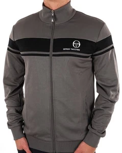 Chaqueta de chándal retro Sergio Tacchini Masters gris carbón/negro para hombre - Imagen 1 de 3