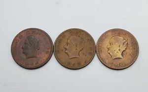 MEXICO COIN 5 Cent 1944, 1945, 1946 Km# 424 ~ Circulated ~ Toned - Picture 1 of 2