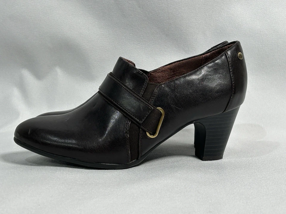 LifeStride Mujer Talla 7.5M Marrón Sin Cordones 2” Tacón Shooties, Plantilla Cojín Foto 1 de 4
