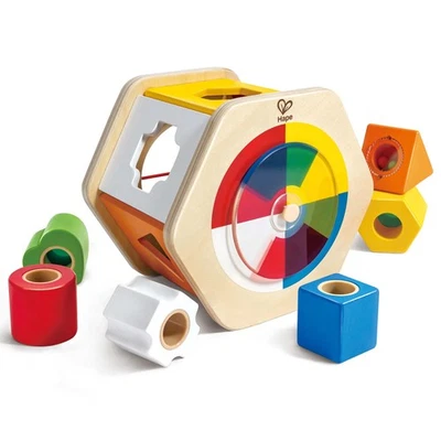 Hape: Clasificador de madera con forma de maravilla - Juguete de juego de clasificación de arco iris, 1+ Foto 1 de 4