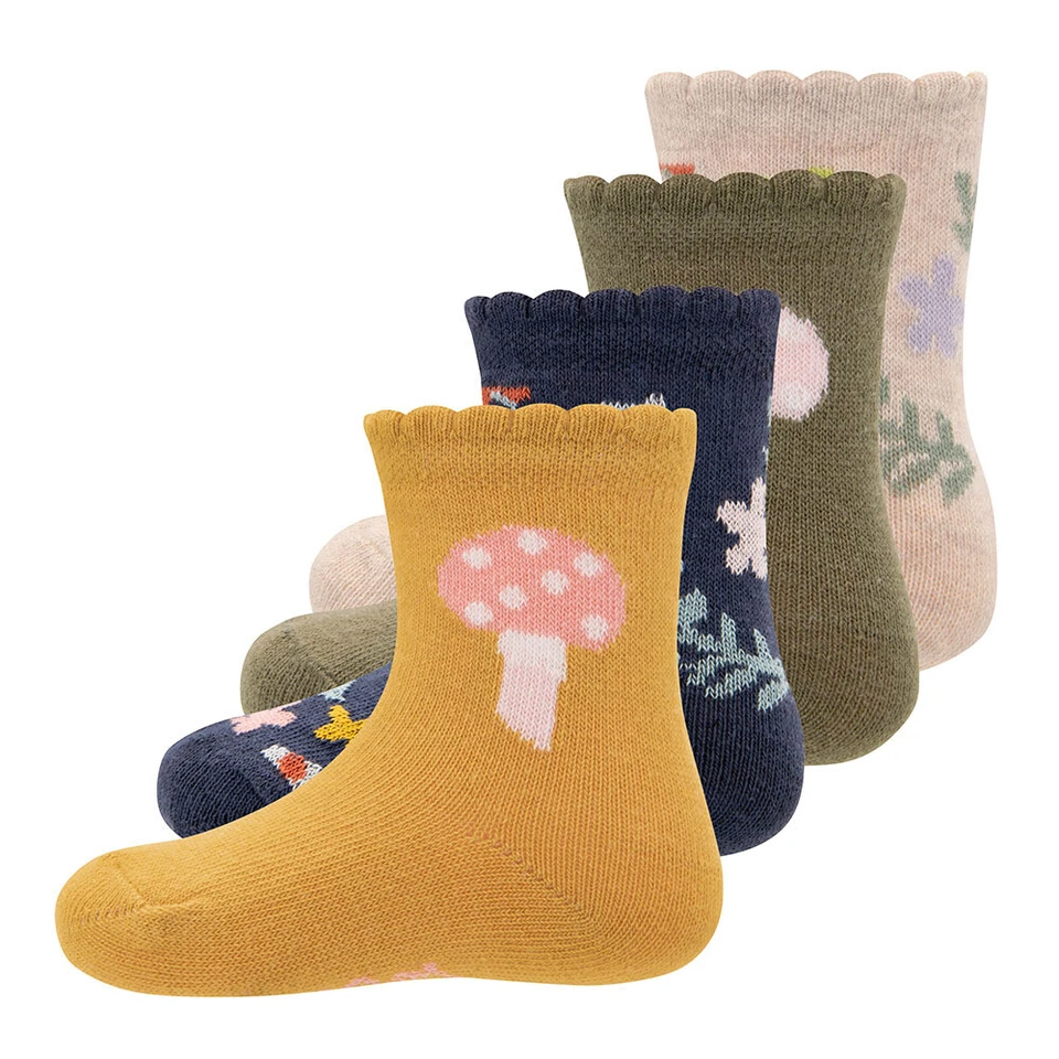 EWERS Kinder- und Babysocken GOTS Blümchen/Pilz Blumen Mädchen - Bild 1 von 1