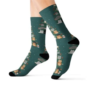 Christmas tree CAT Socks - Picture 1 of 13