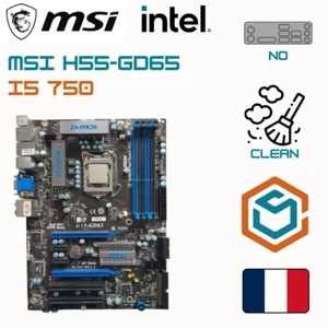 Motherboard Mainboard MSI H55-GD65 + Intel Core I5 750 CPU / no io shield - Bild 1 von 4