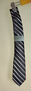 Covington Silk Tie Mens Necktie Striped Multicolor Black Gray Silver NWT - Picture 1 of 4