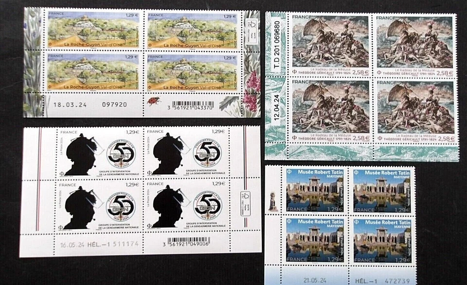 2024 BLOCS 4 NEUFS** LUXE C.D : Roche-Guiyon, Radeau Méduse, GIGN, Musée Tatin. - Photo 1/1