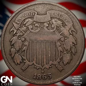 Pieza de 2 centavos 1865 Y8306 - Imagen 1 de 2