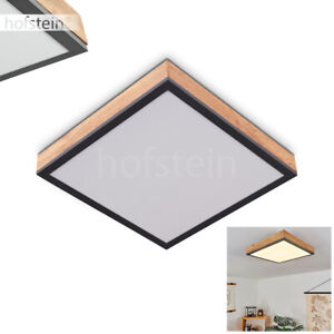 Wohn Schlaf Zimmer Leuchten eckig LED Decken Lampe Schwarz/Weiß/Holzoptik modern