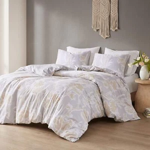 Intelligent Design Reversible 100% Cotton Sateen Duvet Breathable Comforter Cove - Picture 1 of 12