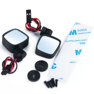 2 Stück Fahrspiegel Rückspiegel mit LED-Leuchten für 1/10 Axial SCX10 RC Auto - Bild 1 von 8