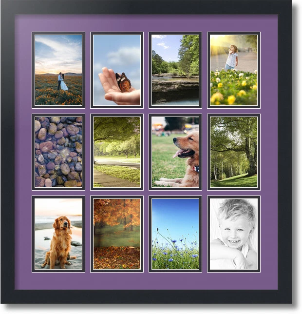 Коврик для коллажа ArtToFrames фоторамка 12 отверстий 4x6 дюймов матовый черный 228 - Изображение 1 из 1