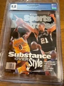May 31, 1999 Tim Duncan Kobe Bryant First RC Sports Illustrated NO LABEL CGC 9.8 - Picture 1 of 5