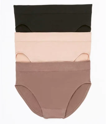 Paquete de 3 bragas calzoncillos Wacoal L101258 B-lisa sin costuras surtidas corte alto talla XL/8 Foto 1 de 4