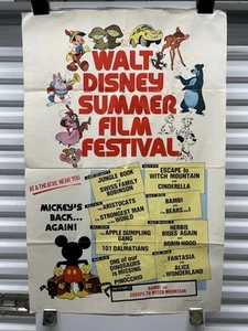 Walt Disney Summer Film Festival Poster Vintage Movies Litho HTF - Picture 1 of 10