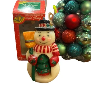 Hartin International 1989, candela dipinta a mano pupazzo di neve nuova vecchio stock mai usata - Foto 1 di 5