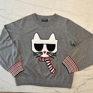 Women’s Karl Lagerfeld Cool Cat Sweater Sz L / XL - Picture 1 of 8
