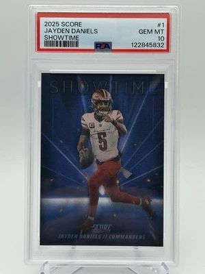 2025 Score - Showtime - Jayden Daniels #1 Lenticular Case Hit Commanders PSA 10 - Image 1 of 3